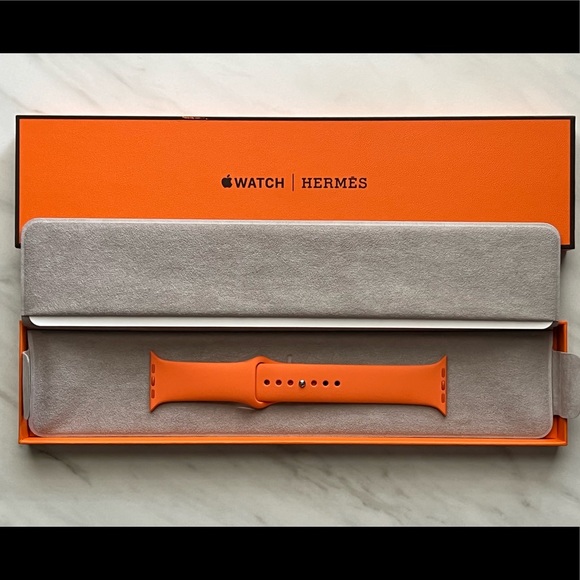Hermes / Apple Accessories - Orange Hermès Apple Watch Sport Band 42mm 44mm 45mm